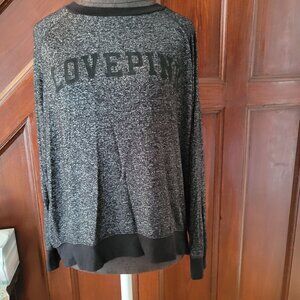 Victorias Secret Pink Womens Grey & Black Long Sleeve Sweatshirt L